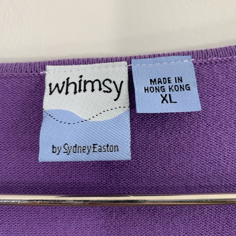 Whimsy by Sydney Easton XL sweater fringe V neck - Picture 2 of 8